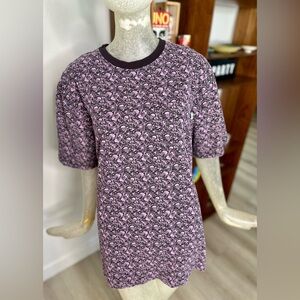 Stussy RARE Black Label Skull and Bones Purple Short Sleeve Crew Neck. Size Med
